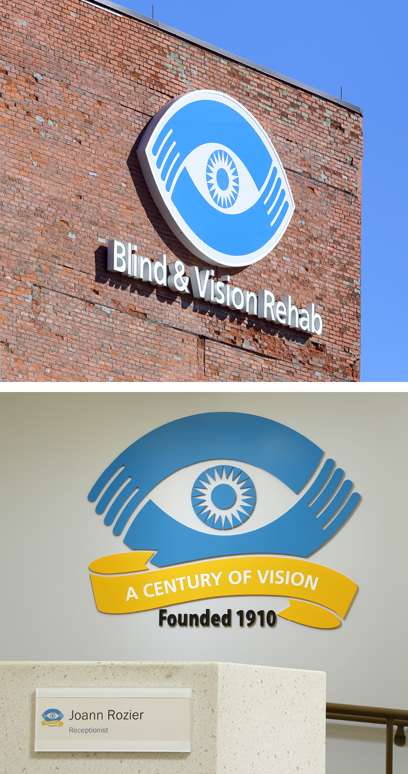 Blind and vision signage