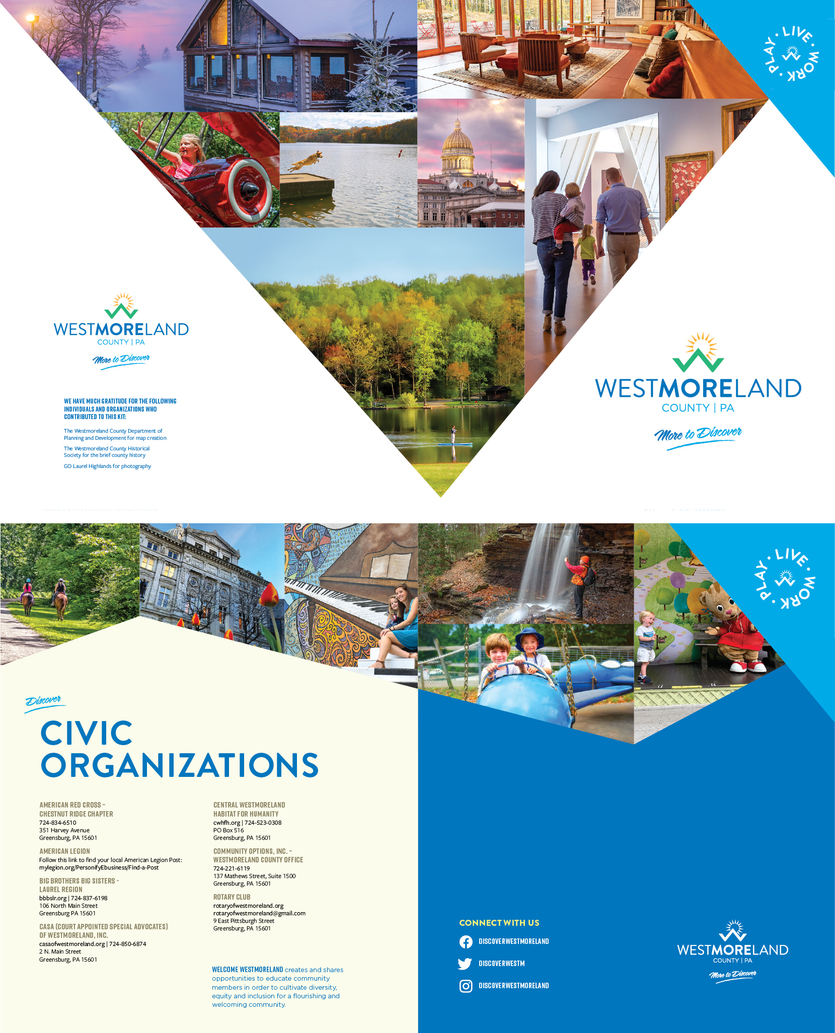 Cover and inside of relocation brochure