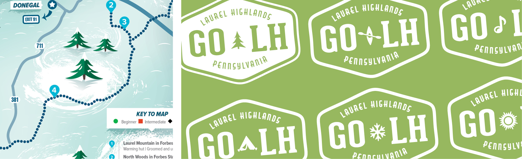 GO Laurel Highlands Brand and map