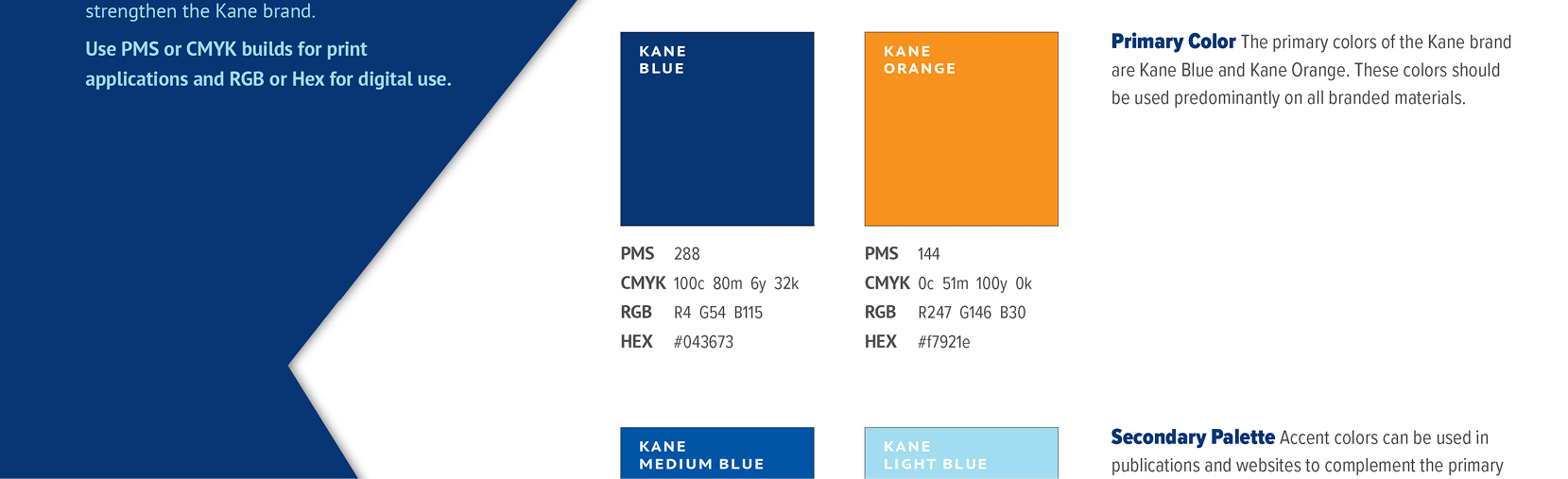 Kane Brand colors and guidelines