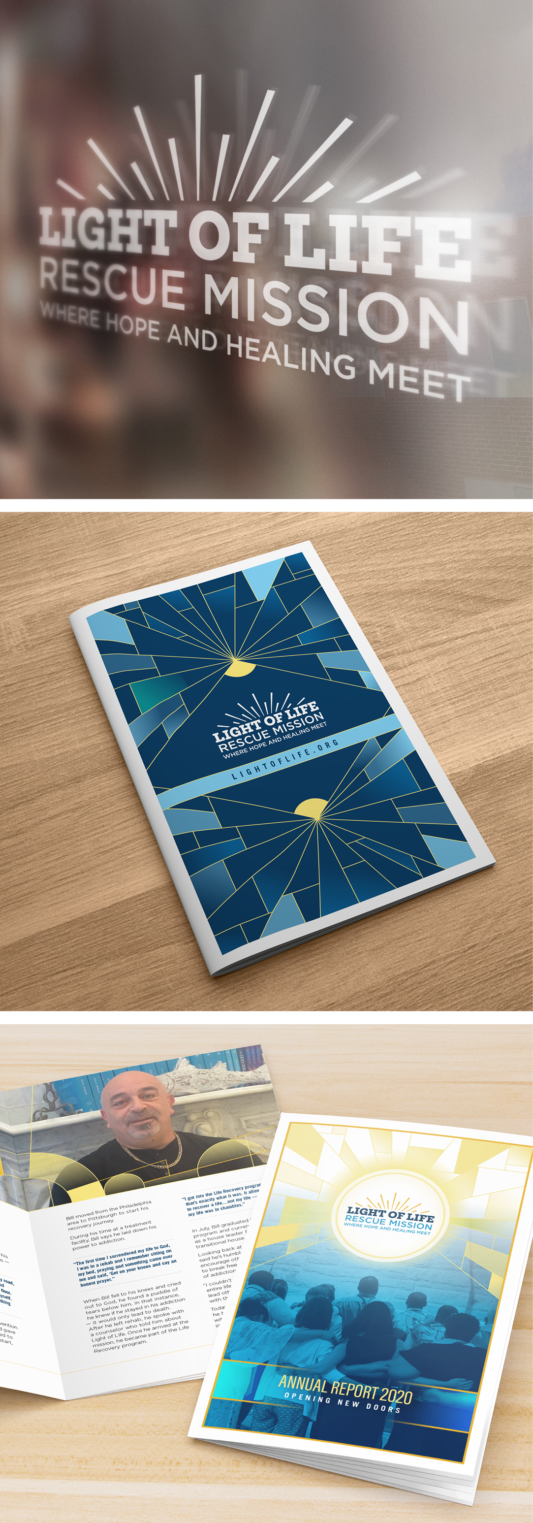 Annual report cover design and signage