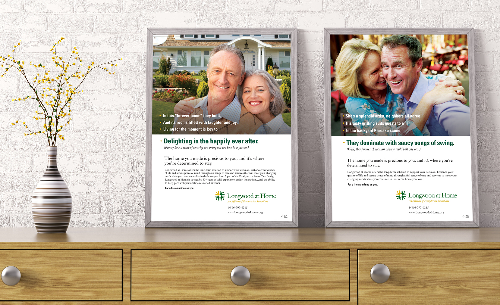 Print ads for Longwood at Home