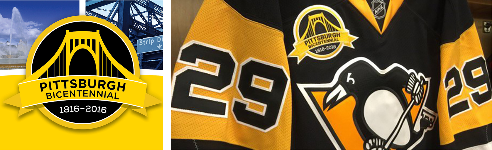 Pittsburgh 200 Logo and Penguins jersey